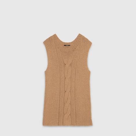 gucci men natural camel cable knit waistcoat|Gucci Waistcoats and gilets for Men .